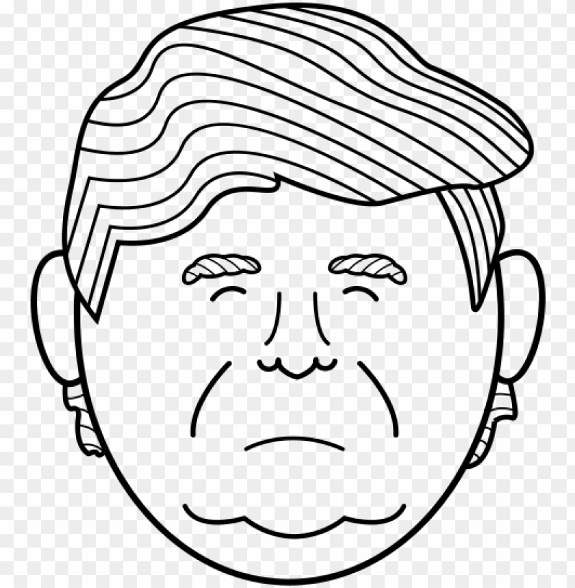 Trump Clipart Face Outline PNG Image With Transparent Background