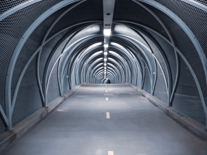 tunnel, road, bridge, construction, symmetry