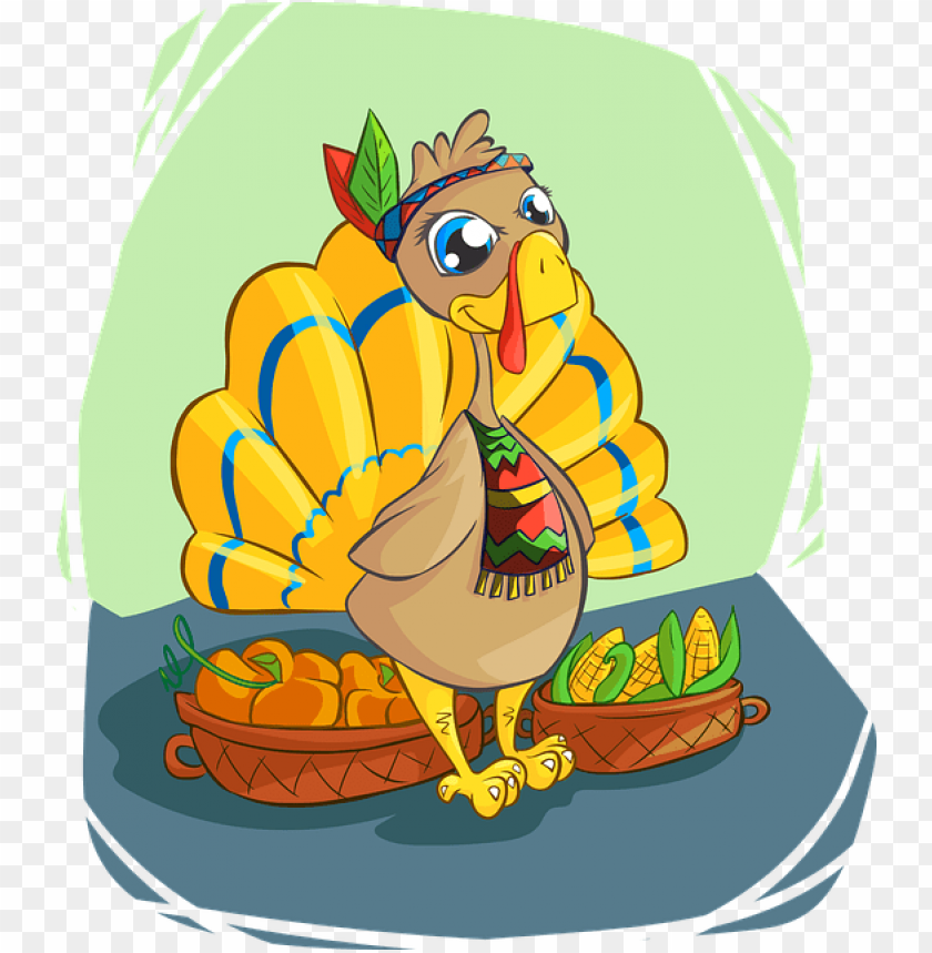 free PNG turkey, indian, corn, apples, cute, smile, color - thanksgivi PNG image with transparent background PNG images transparent