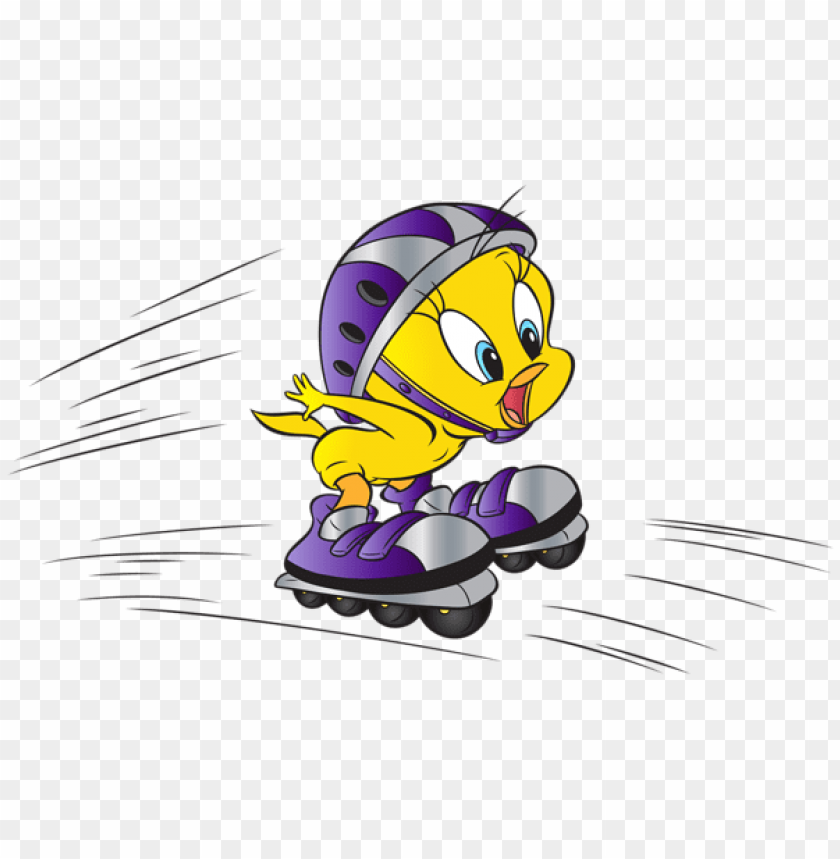 tweety with roller skates clipart png photo - 46411