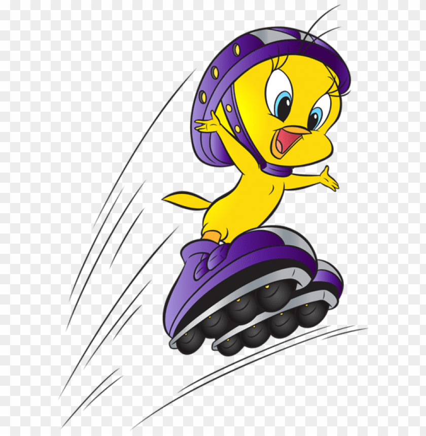 tweety with roller skates clipart png photo - 46412