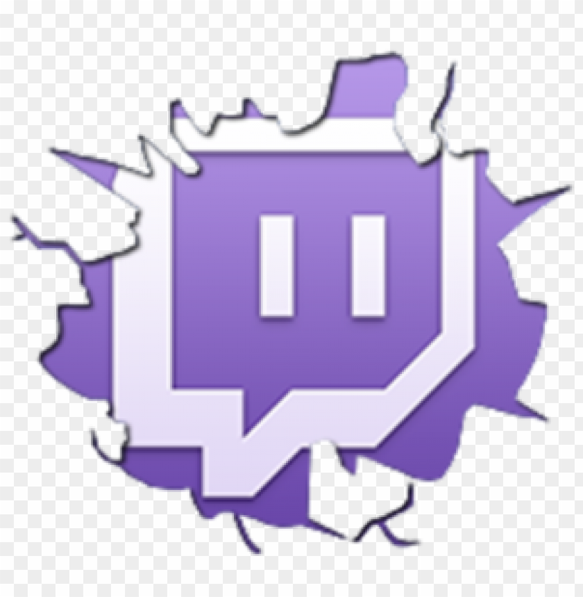 Cracked Twitch Chat Logo PNG Transparent Background