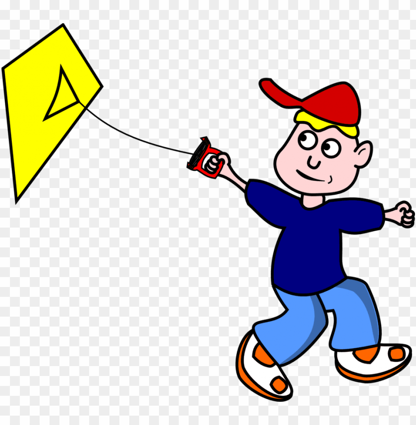 two boy friends- cartoon flying a kite, kite