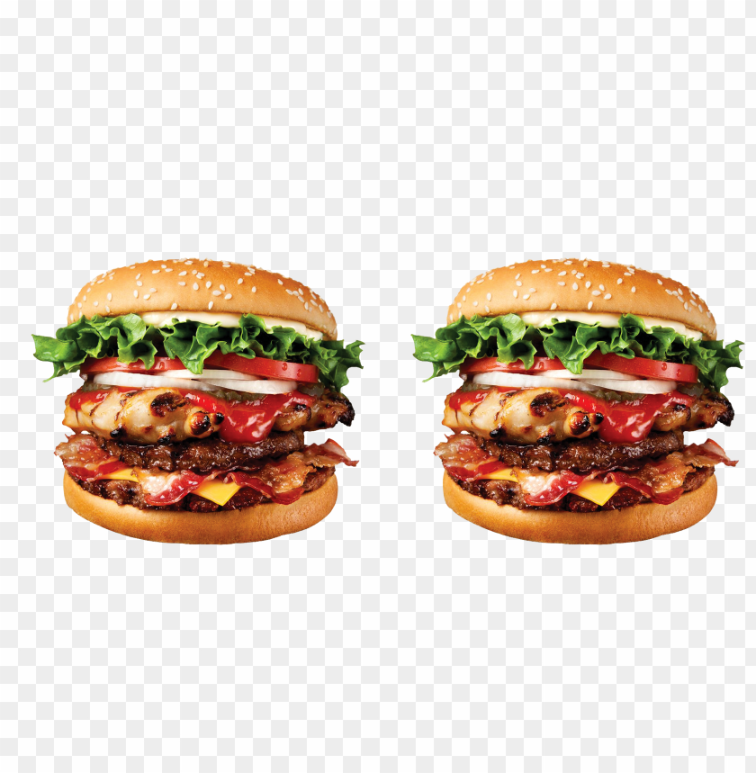 two delicious hamburger PNG image with transparent background@toppng.com