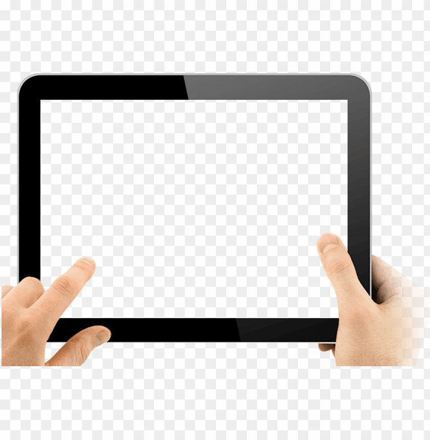 electronics, tablets, two hands holding empty tablet, 