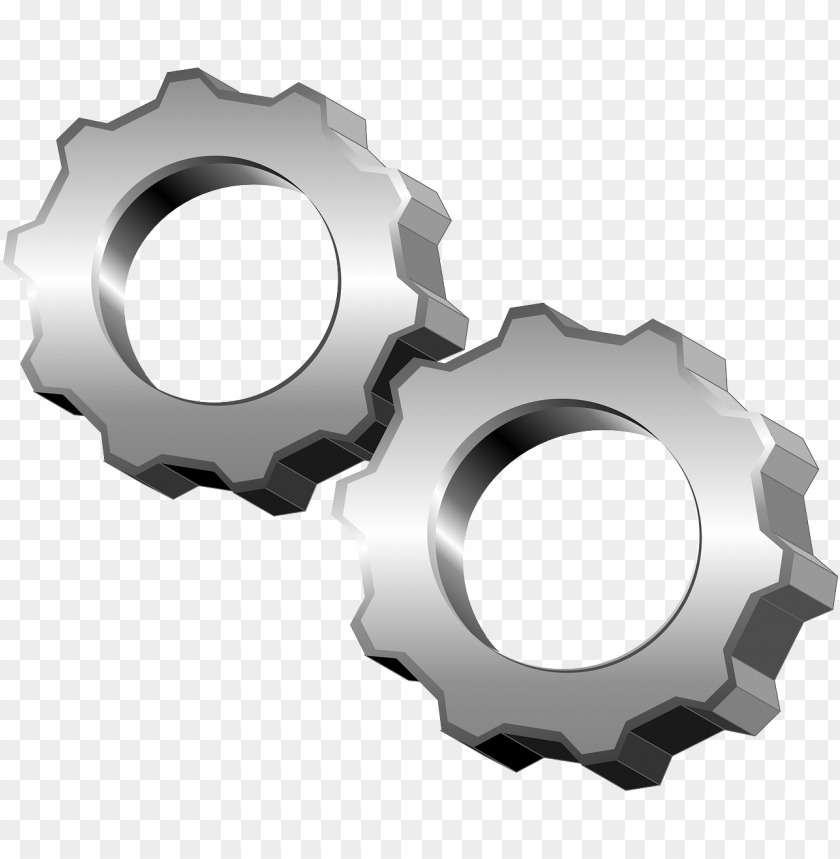 two metal gears cog wheels PNG image with transparent background@toppng.com