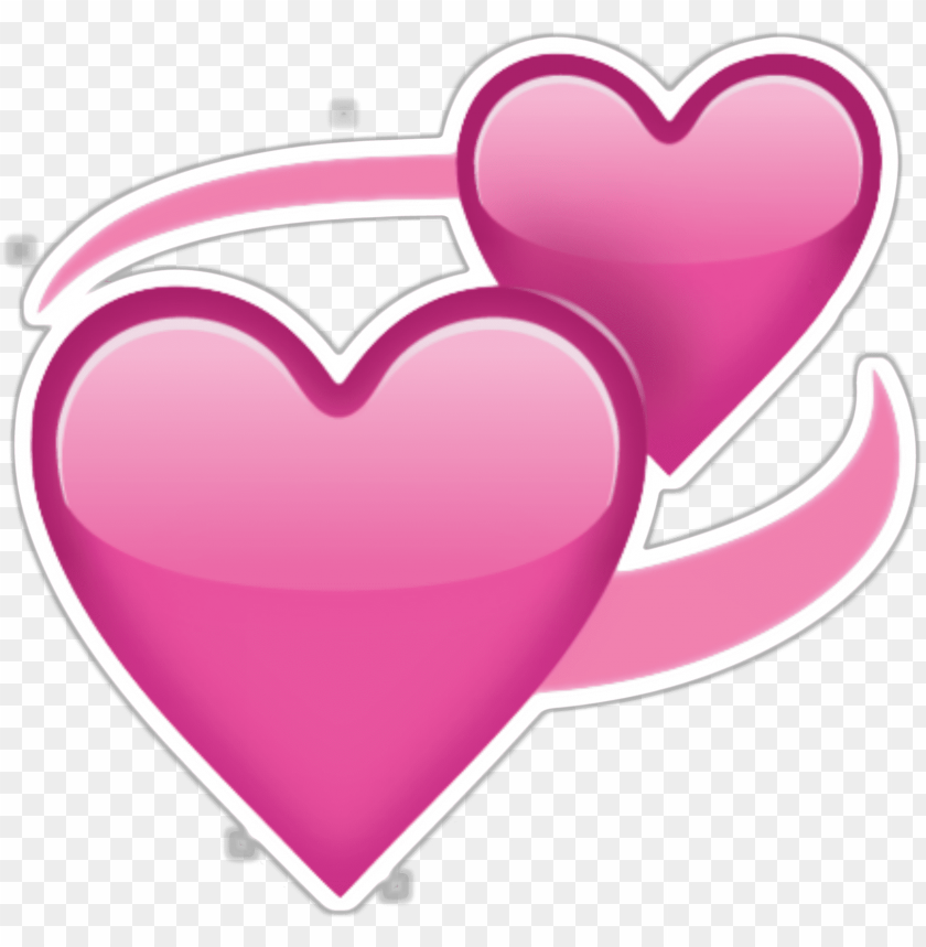 two, pink, hearts, emoji, png, transparent
