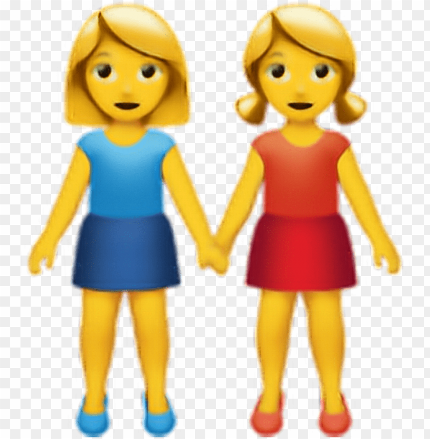 Two Women Holding Hands Emoji PNG Image With Transparent Background