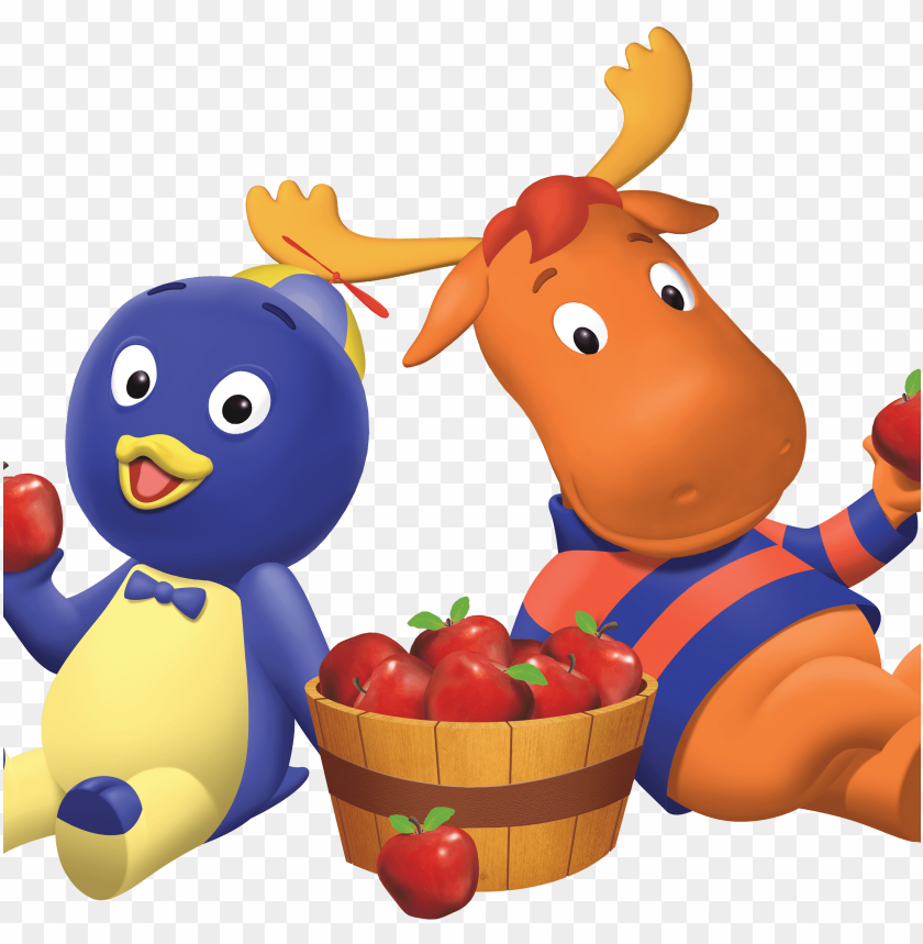 at the movies, cartoons, the backyardigans, tyrone and pablo enjoying apples, 