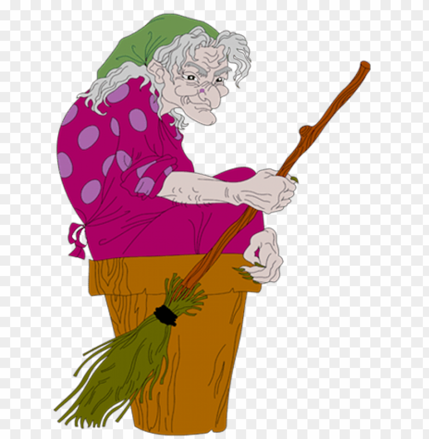 ugly witch with broom png images background -  image ID is 56470