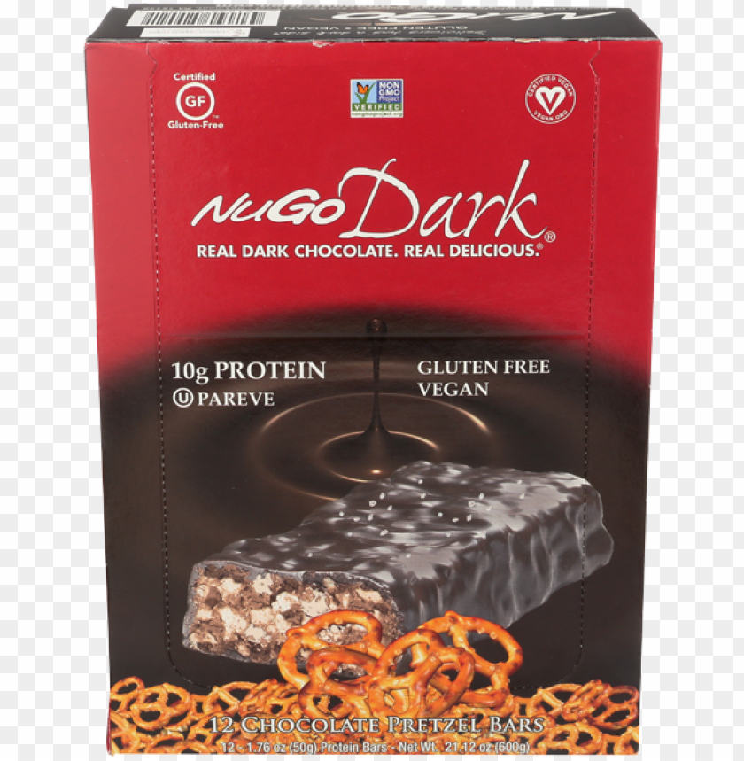 free PNG ugo nugo bar dark chocolate pretzel box 12 - nugo nutrition - dark chocolate bar chocolate coconut PNG image with transparent background PNG images transparent
