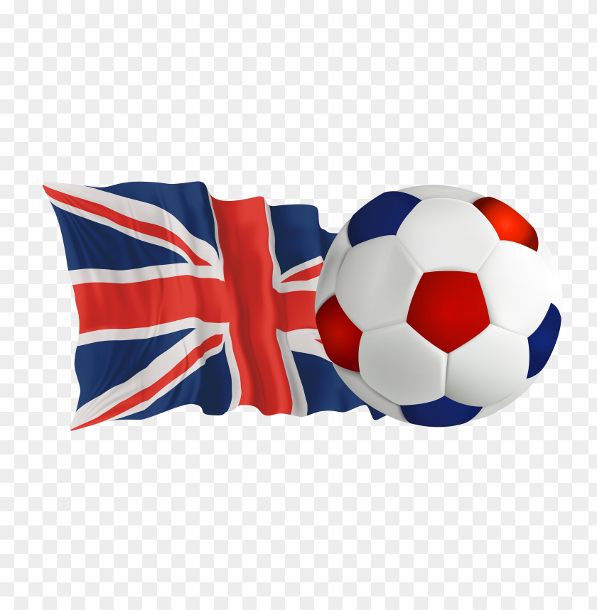 Uk United Kingdom Flag With Soccer Football Ball PNG Image With Transparent Background