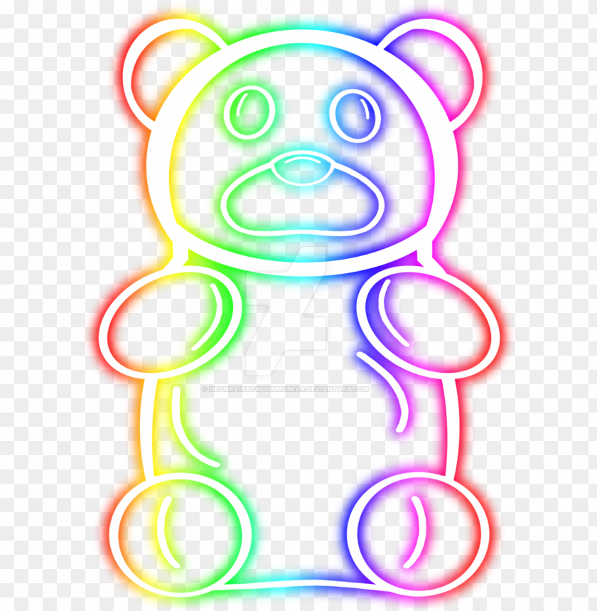 Ummy Bear Clipart Rainbow - Neon Rainbow Gummy Bear PNG Transparent With Clear Background ID 249296