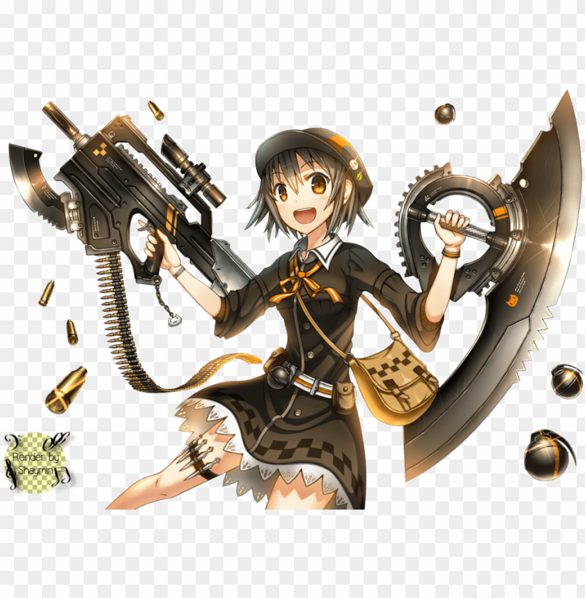 free PNG un girl render by piri chama-d6o7rc1 - anime girl gun vector PNG image with transparent background PNG images transparent