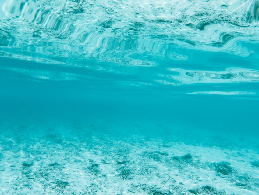 under water, depth, bottom, waves, transparent, blue