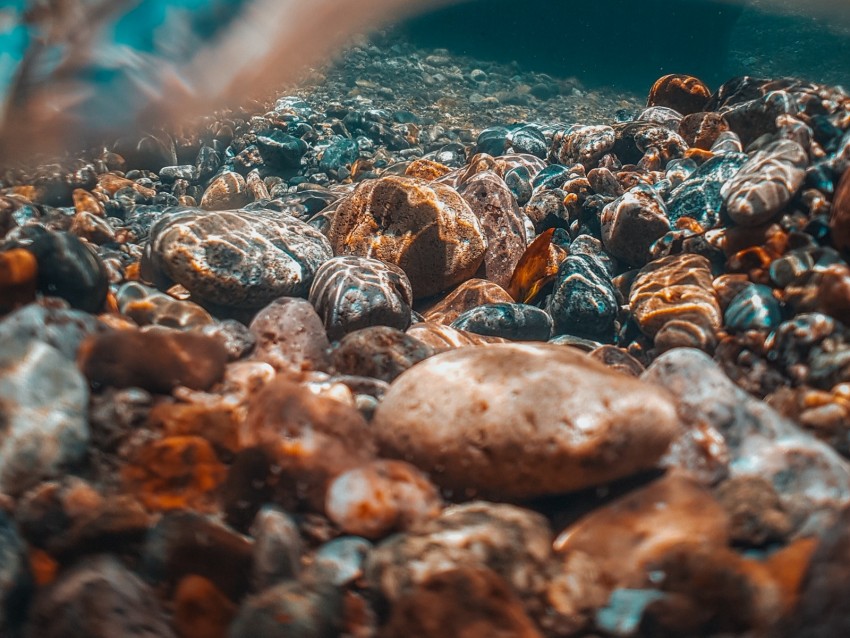 underwater, stones, bottom, dive, water, transparent
