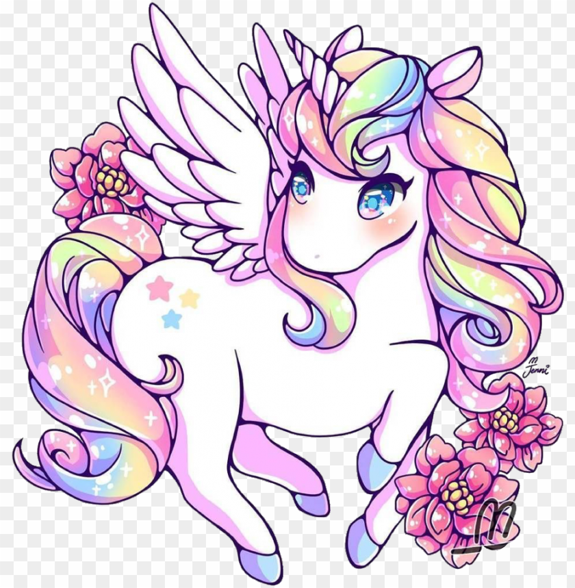  Unicorn Rainbow Rainbowunicorn Kawaii Cute Cute Rainbow Cartoon Unicorns PNG Image With Transparent Background