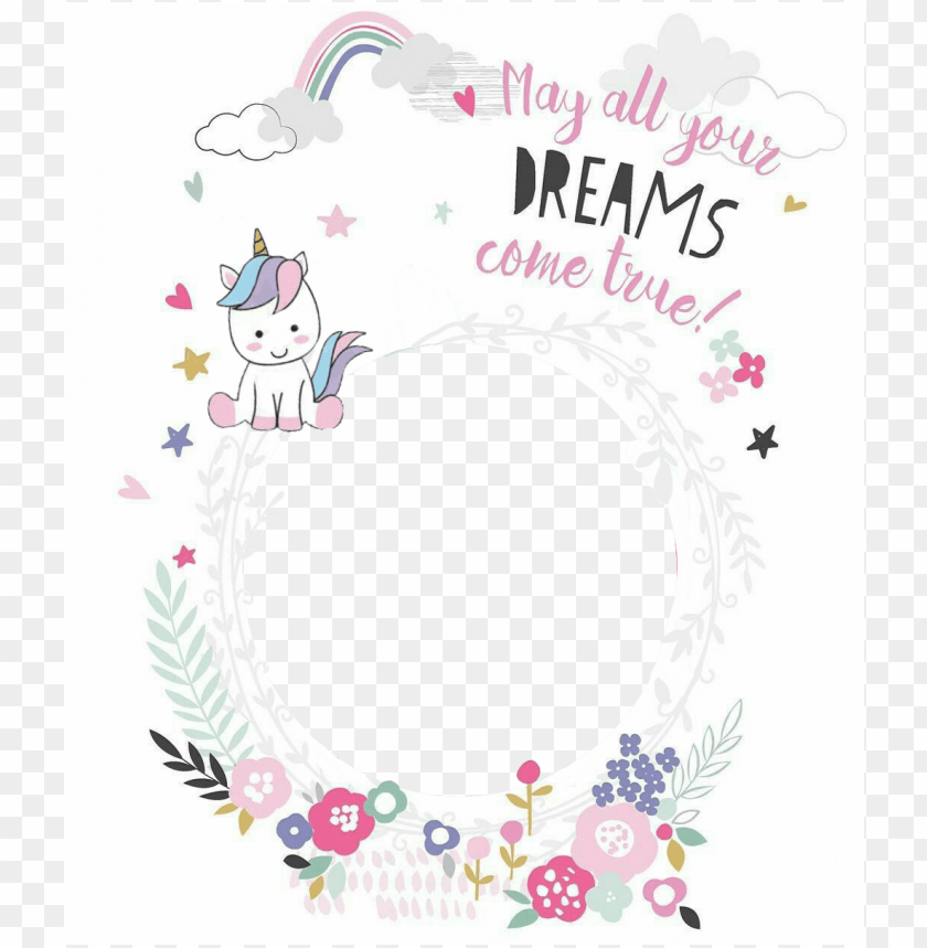 Unicorn Unicornio Birthday Frame Pictureframe Happybirt - Team Work Makes The Dream Work Unicor PNG Transparent With Clear Background ID 219389