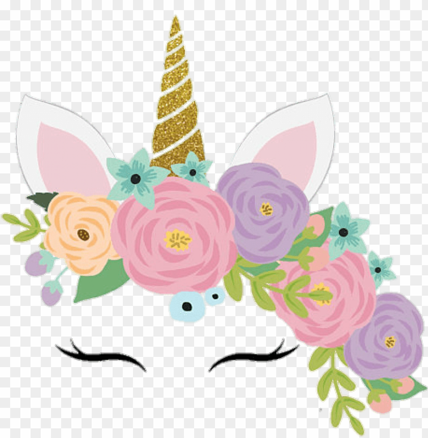 Unicorn Unicornio Cute Colorful Flowers Face Pastel - You Are Invited Unicor PNG Transparent Background