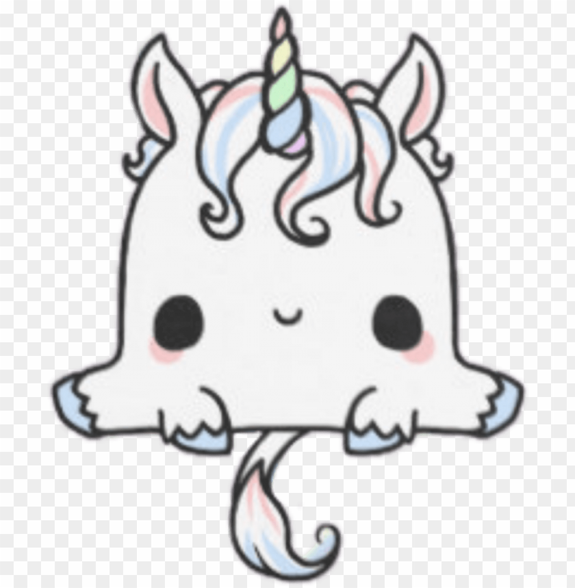 Unicorn Unicorns Kawaii Tumblr Stickers Ftestickers - Kawaii Unicor PNG Transparent Background