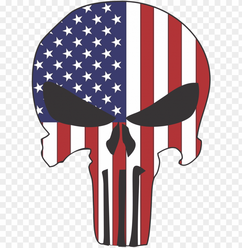 unisher skull usa flag thin blue line punisher PNG transparent with Clear Background ID 174945