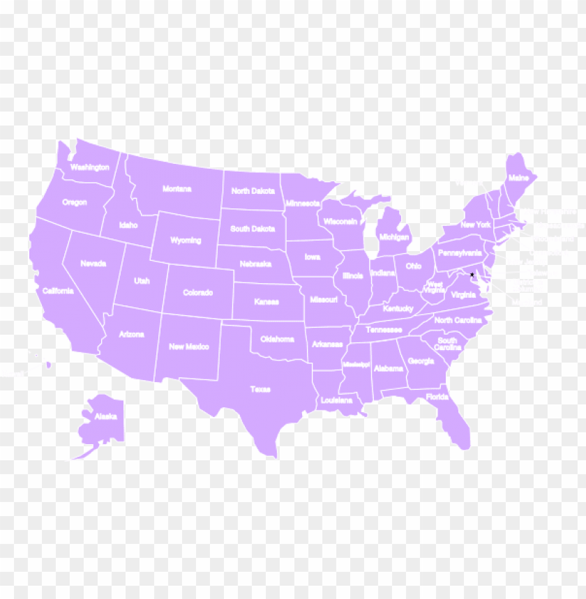 United States Clipart Color - United States Map Purple PNG Transparent With Clear Background ID 185345