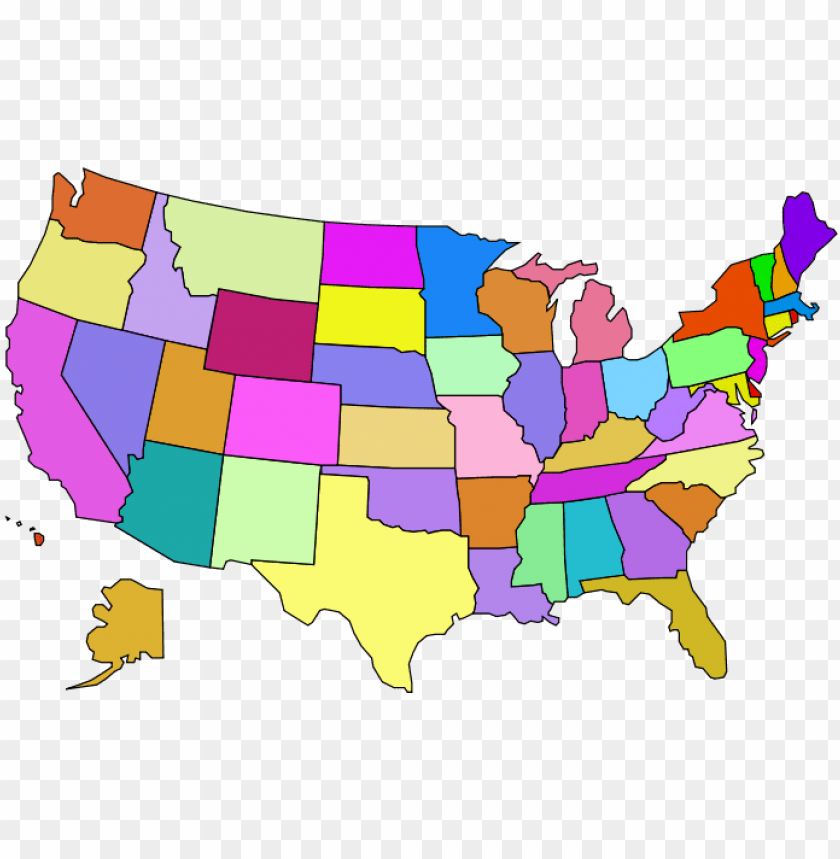 United States Map Color united states map clip art   blank us map color PNG image with 