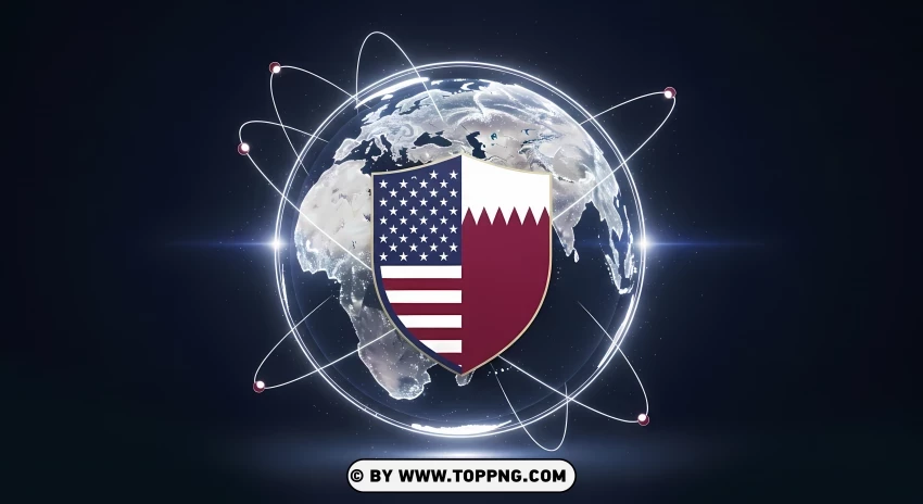 United States Qatar Global Security Globe PNG Transparent Background