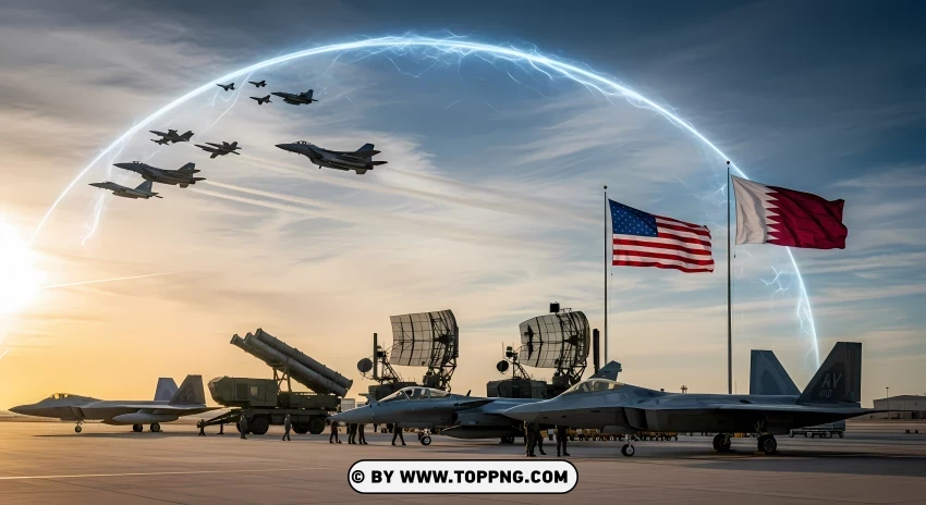 United States Qatar Joint Military Base Cooperation PNG Transparent Background