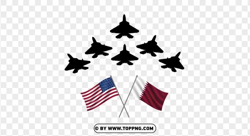 United States Qatar Military Cooperation Logo PNG Transparent Background