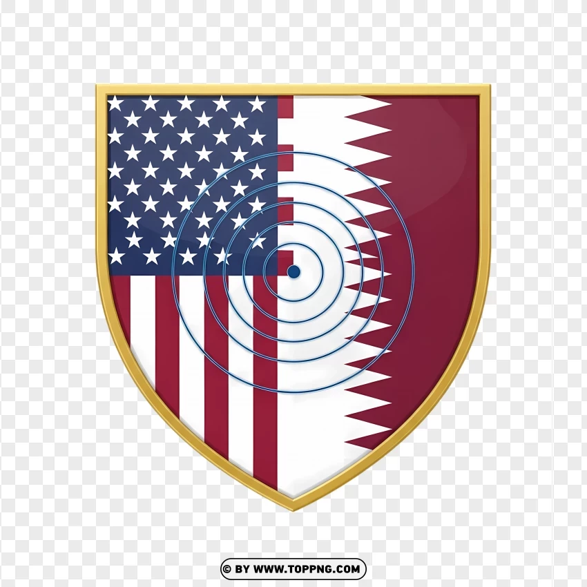 United States Qatar Military Partnership Emblem PNG Transparent Background