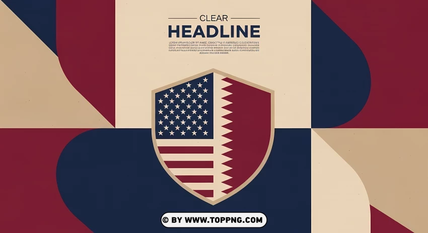 United States Qatar Poster-style Editorial PNG Transparent Background