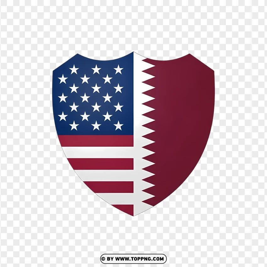 United States Qatar Security Alliance Shield PNG Transparent Background