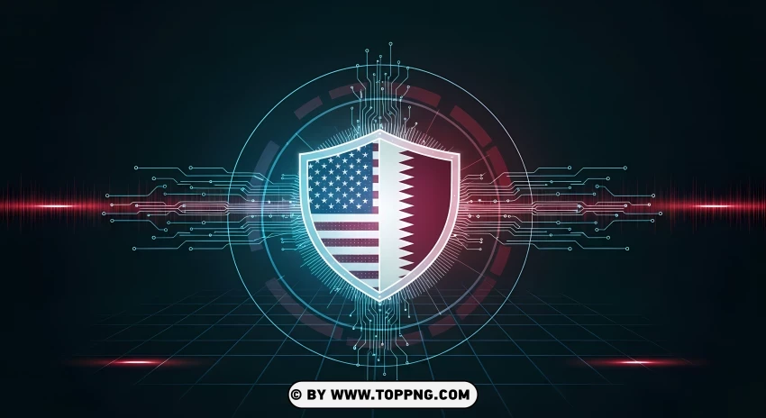 United States Qatar Tech-shield PNG Transparent Background