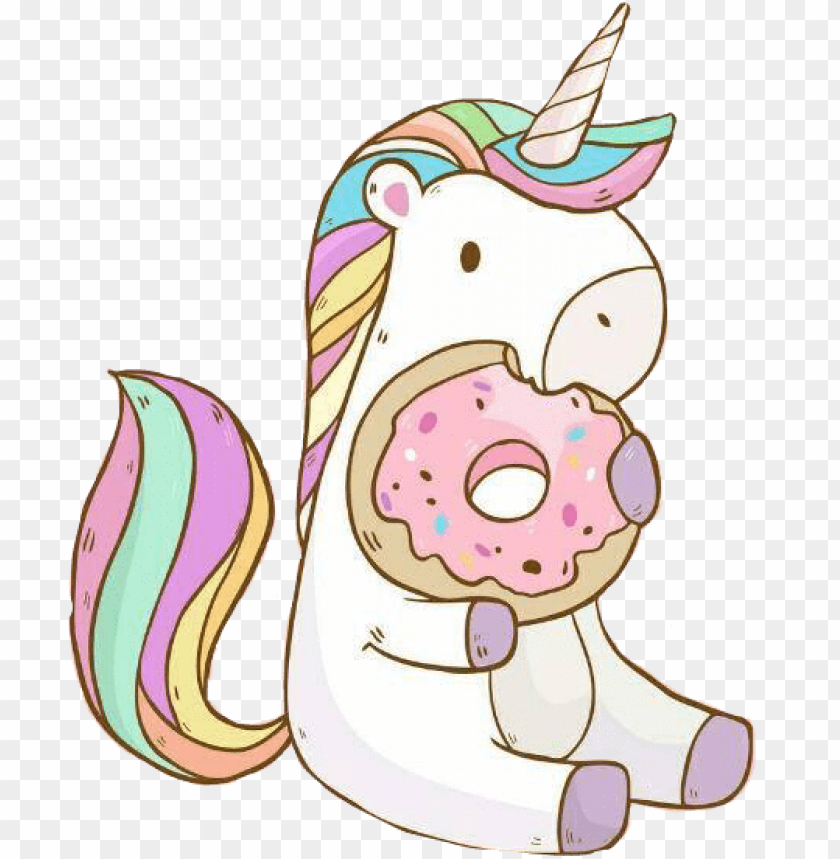 unrn donut kawaii rainbowfreetoedit - unrnio con una dona, unicornio