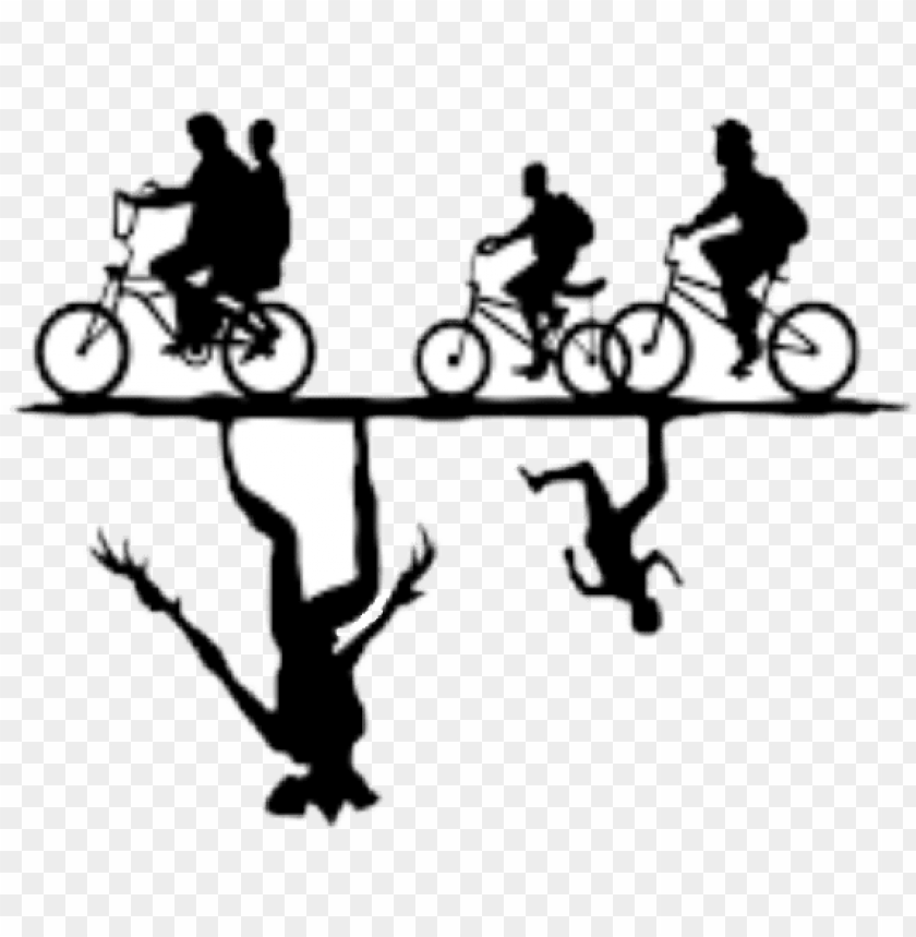 upsidedown strangerthings demogorgon stranger things bike silhouette PNG transparent with Clear Background ID 164629