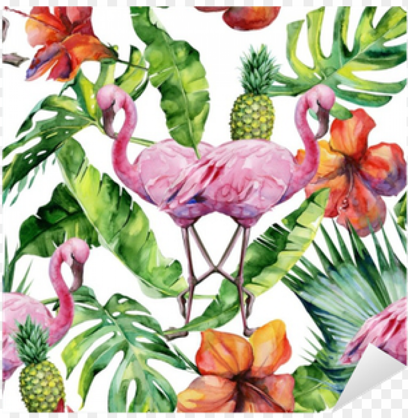 watercolor circle, tropical drink, phoenix bird, twitter bird logo, tropical leaves, watercolor brush strokes
