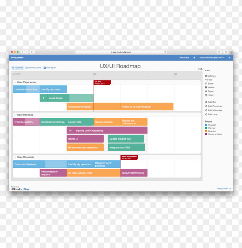 Uxui Roadmap Template - Ux Roadmap Example PNG Transparent With Clear Background ID 443261