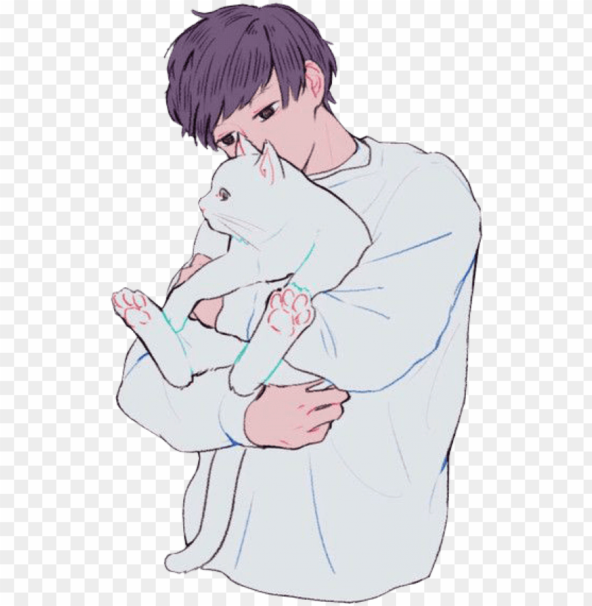 uzzler какой то парень с котом aesthetic anime boy icon pastel PNG transparent with Clear Background ID 187171