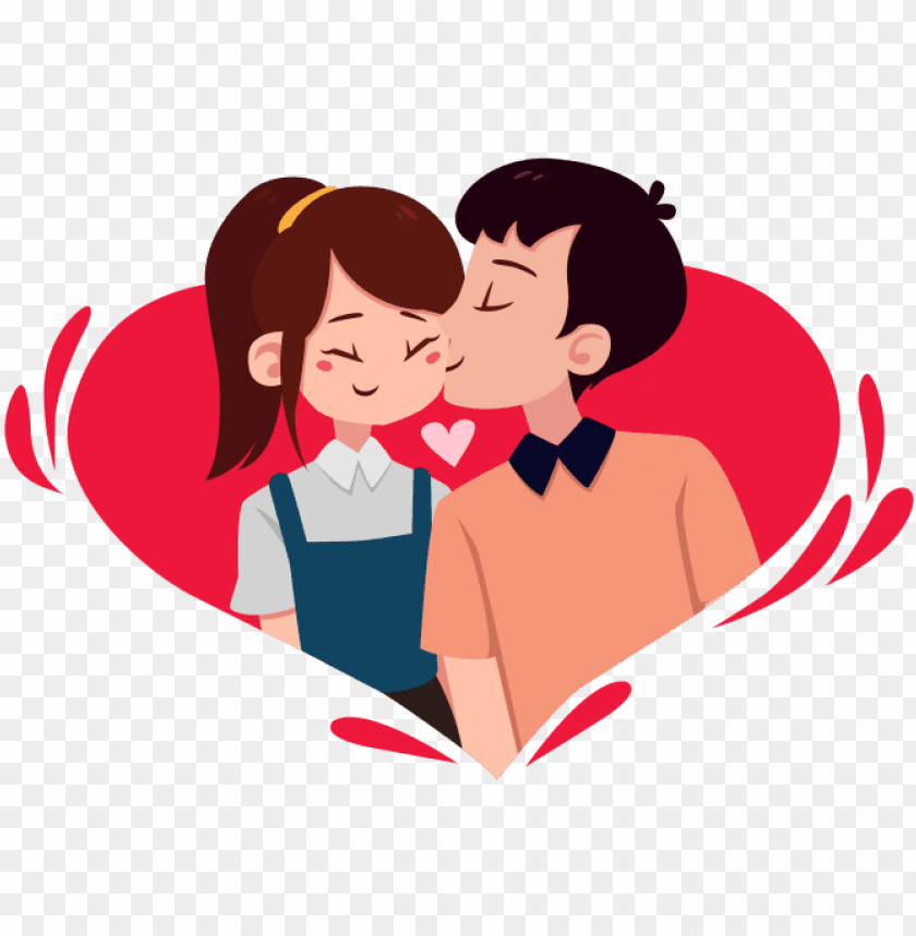 valentine day couple PNG image with transparent background.