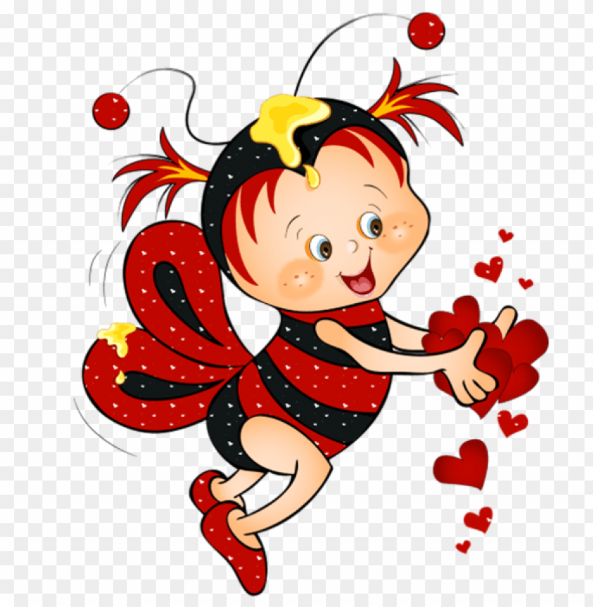 free PNG Download valentine red bee with heartspicture png images background PNG images transparent
