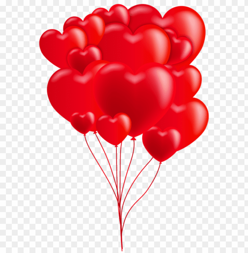 valentines day heart balloons red png images background -  image ID is 43880