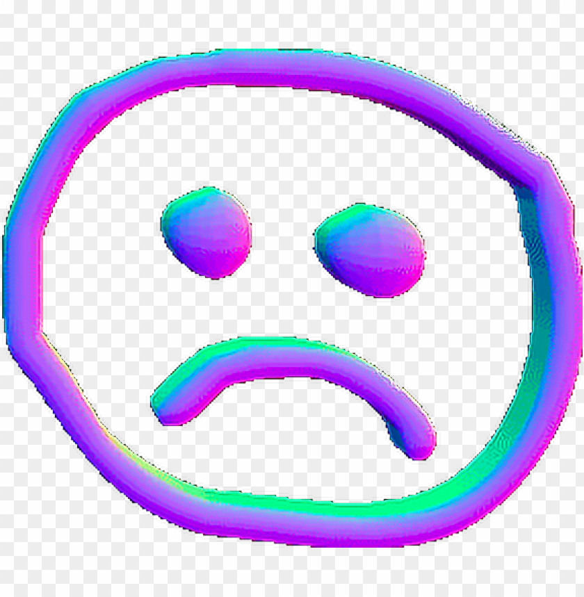 Vaporwave Aesthetic Sad Face Png Image With Transparent Background Toppng - aesthetic sad lisa roblox