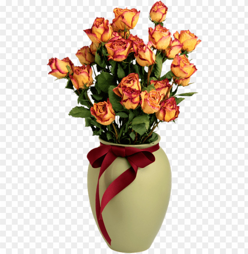 vase with orange roses