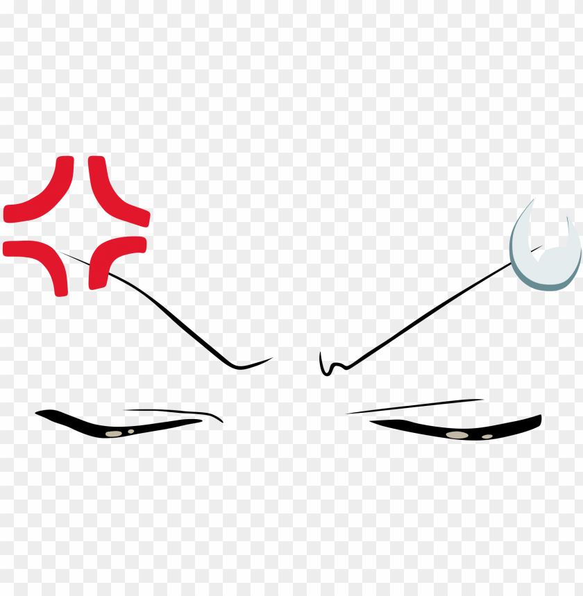 Vector Anime Mouth - Anime Angry Face PNG Transparent Background