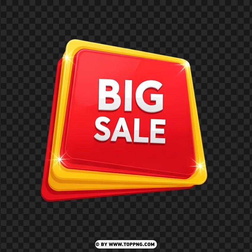Vector Big Sale Banner With Yellow Red Style PNG Transparent Background