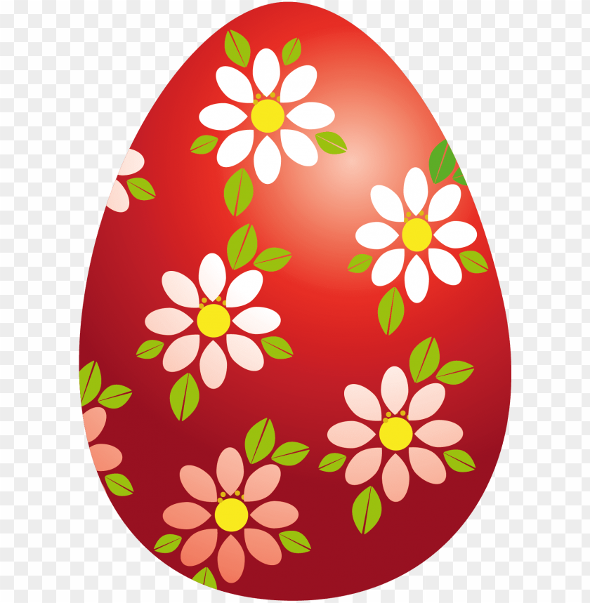 Vector Black And White Library Easter Flowers Clipart - Easter Eggs Clipart Red PNG Transparent Background