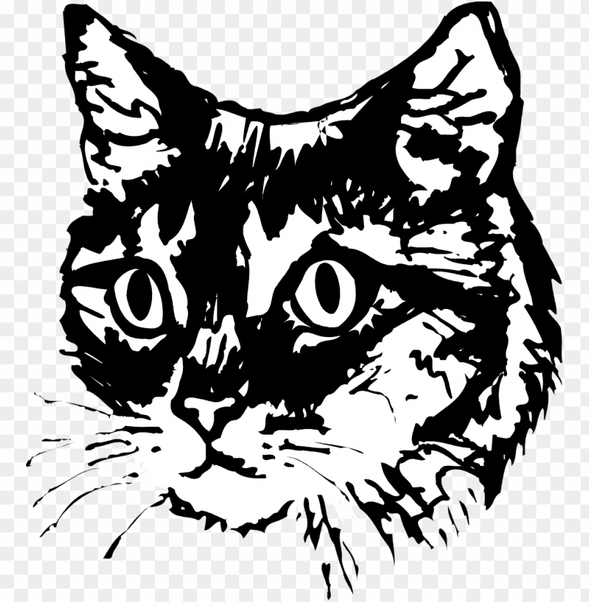 Vector Cats Cat Face Clip Black And White Cat Face Vector Png Image With Transparent Background Toppng - girly cat face roblox