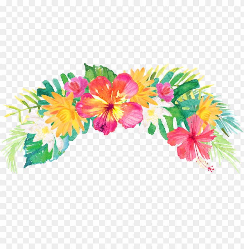 Download Vector Free Summer Palm Flowers Flowercrown Headband Tropical Flower Crown Png Image With Transparent Background Toppng