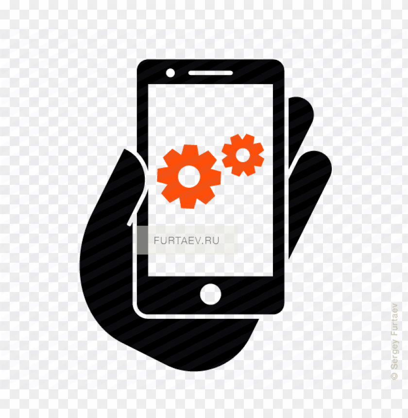 vector icon of mobile phone in hand with gears on screen - mobil settings icon png - Free PNG Images@toppng.com